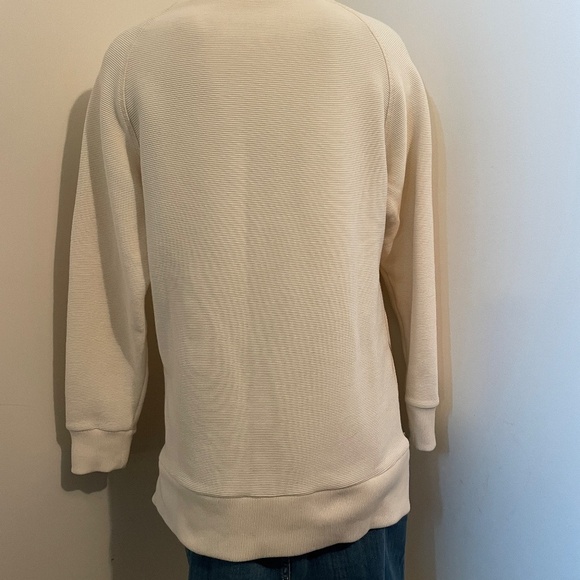 Varley sweatshirt long sleeve crew neck ribbed cotton off white extra small - Picture 5 of 7